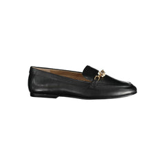 Sapato baixo de couro preto Ralph Lauren