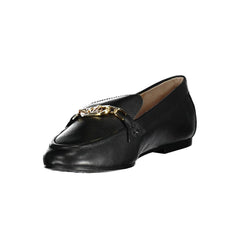 Sapato baixo de couro preto Ralph Lauren