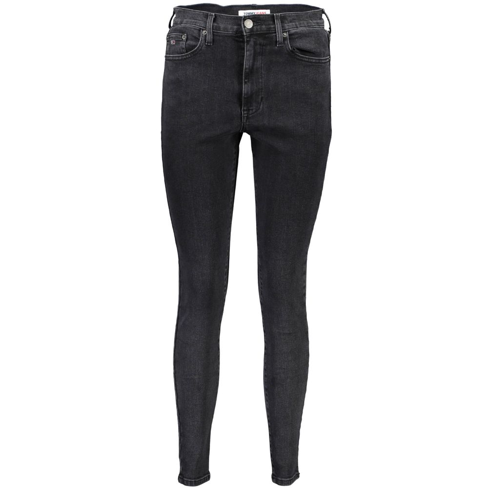 Calça jeans e calça Tommy Hilfiger preta de algodão