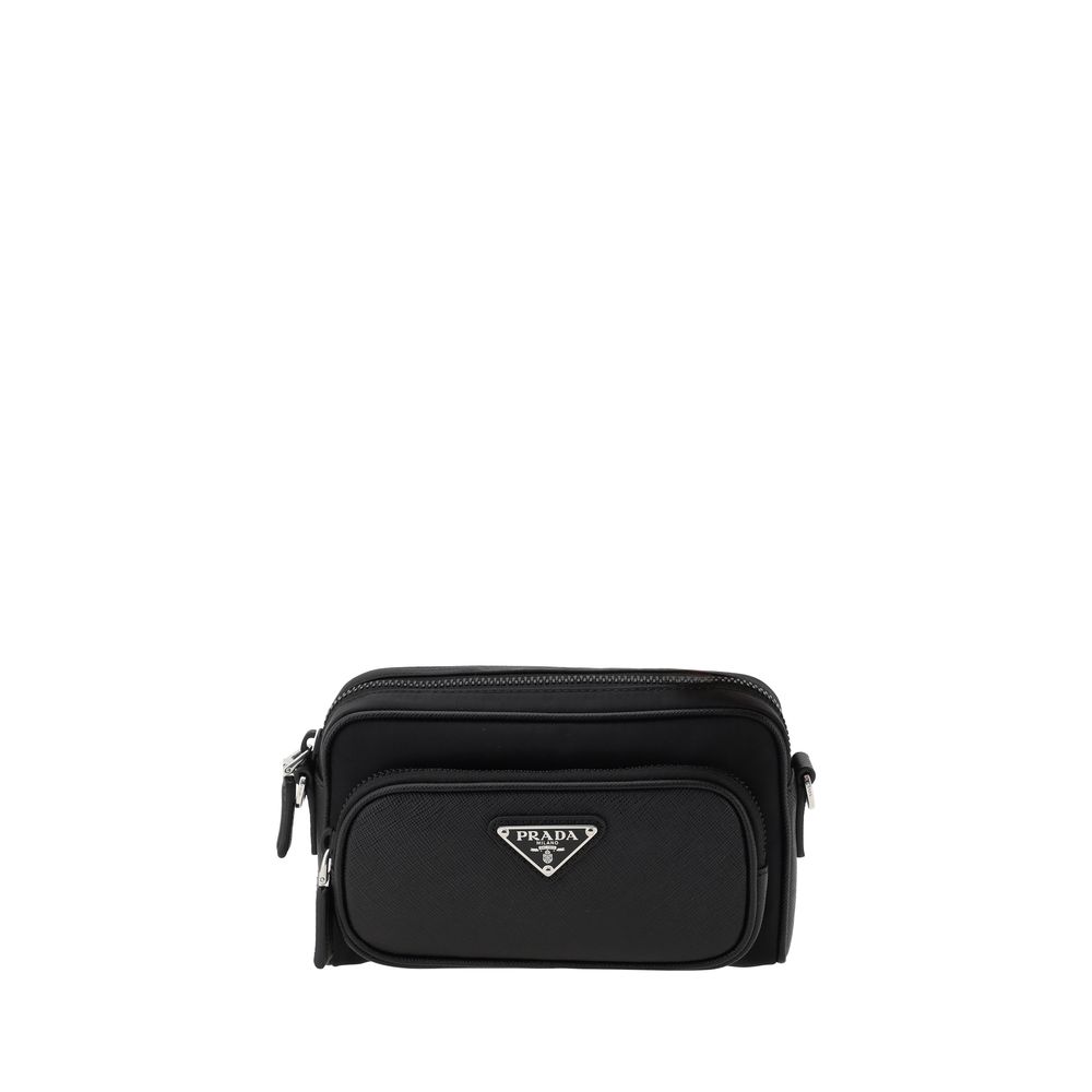 Bolsa de ombro de couro Prada