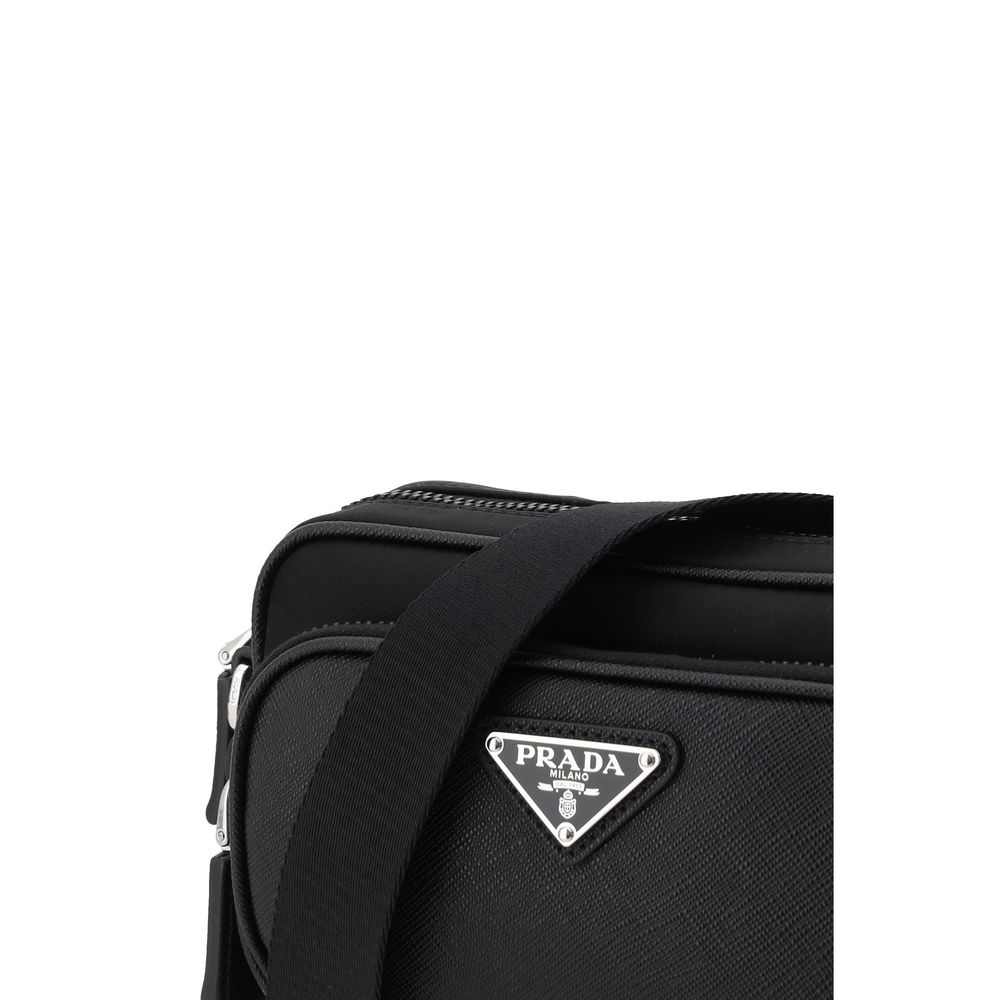 Bolsa de ombro de couro Prada