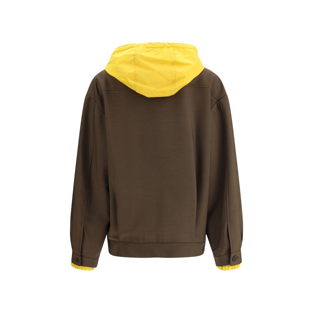 Jaqueta bomber com capuz Miu Miu
