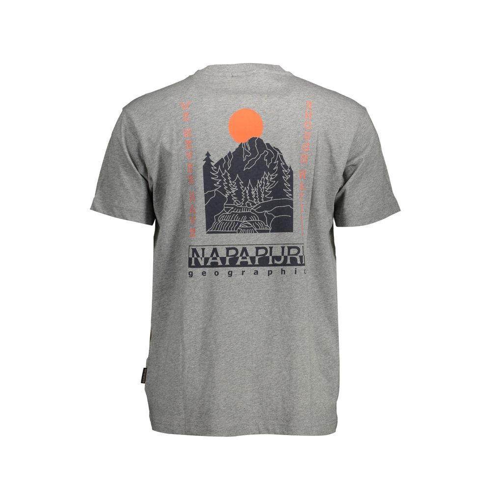 Camiseta de algodão cinza Napapijri