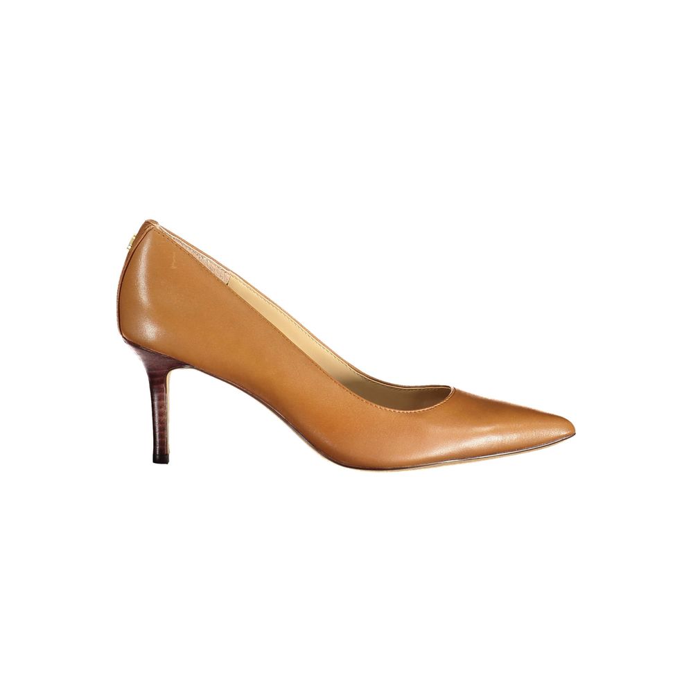 Sapato baixo de couro marrom Ralph Lauren