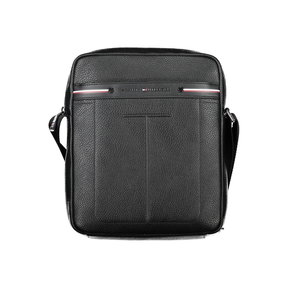 Bolsa de ombro Tommy Hilfiger preta de polietileno