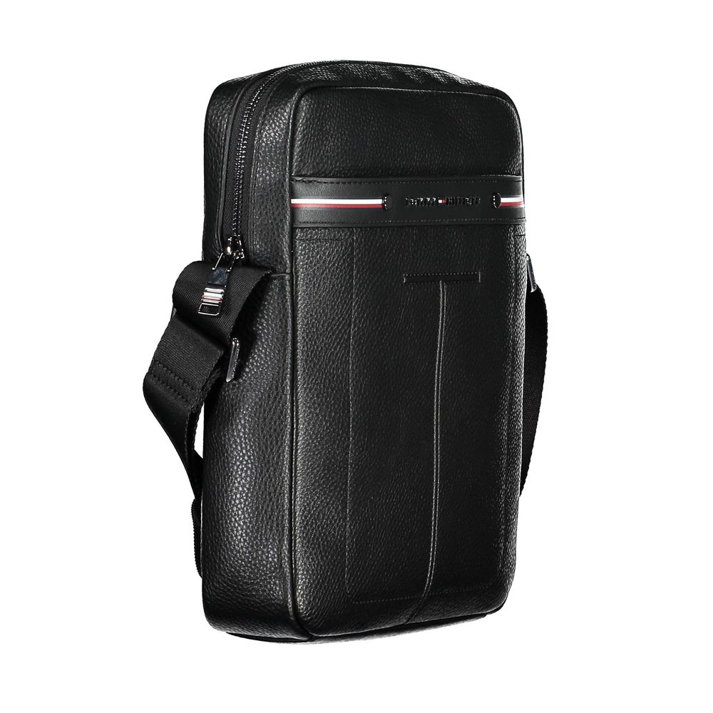Bolsa de ombro Tommy Hilfiger preta de polietileno