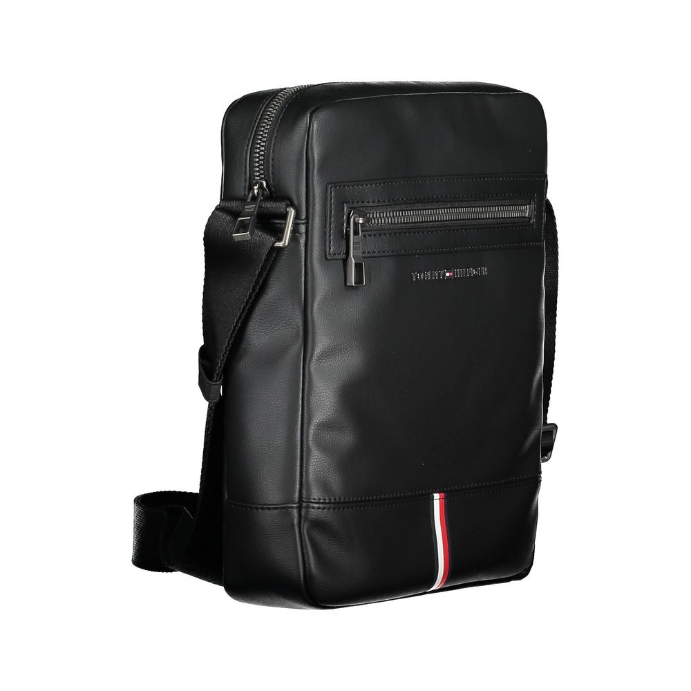 Bolsa de ombro Tommy Hilfiger preta de polietileno