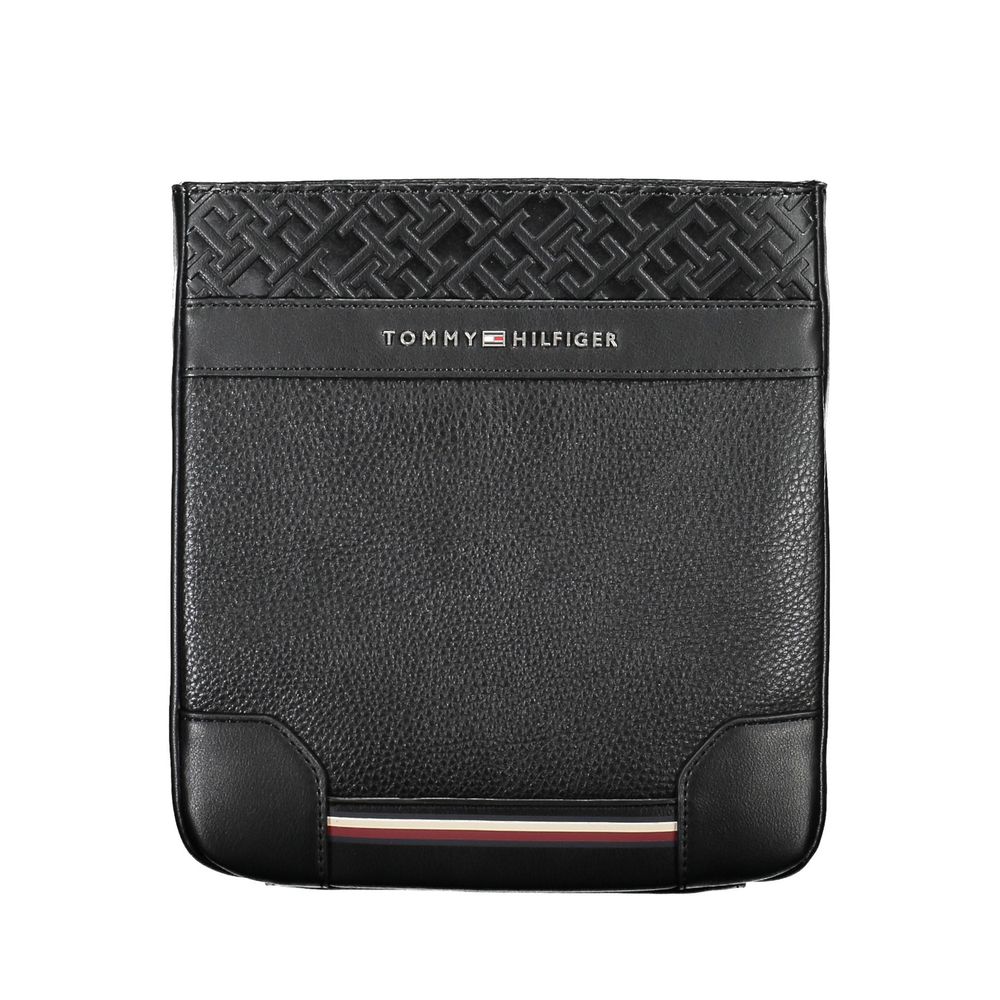 Bolsa de ombro Tommy Hilfiger preta de polietileno