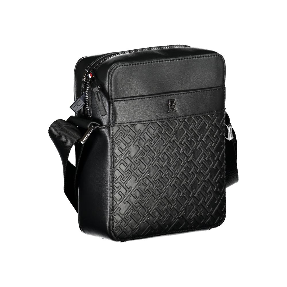 Bolsa de ombro Tommy Hilfiger preta de polietileno