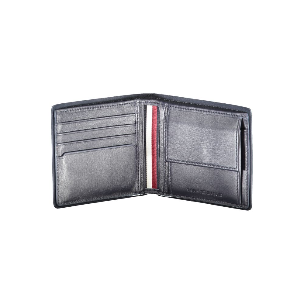 Carteira de couro azul Tommy Hilfiger