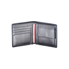 Carteira de couro azul Tommy Hilfiger