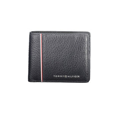 Carteira de couro azul Tommy Hilfiger