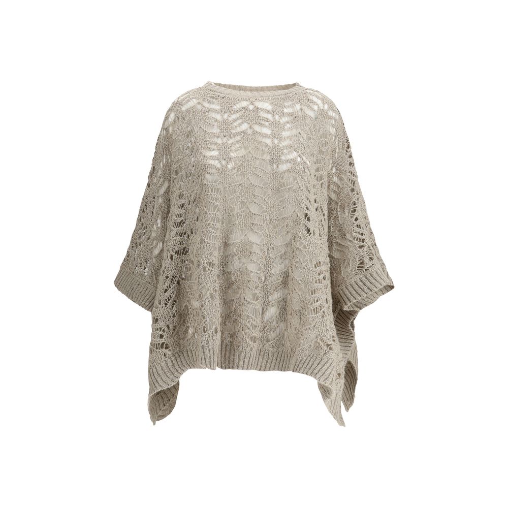 Poncho de crochê Brunello Cucinelli