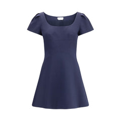 Vestido curto Alexander McQueen com mangas curtas franzidas