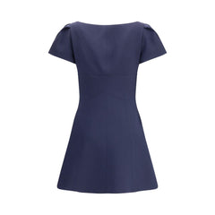 Vestido curto Alexander McQueen com mangas curtas franzidas
