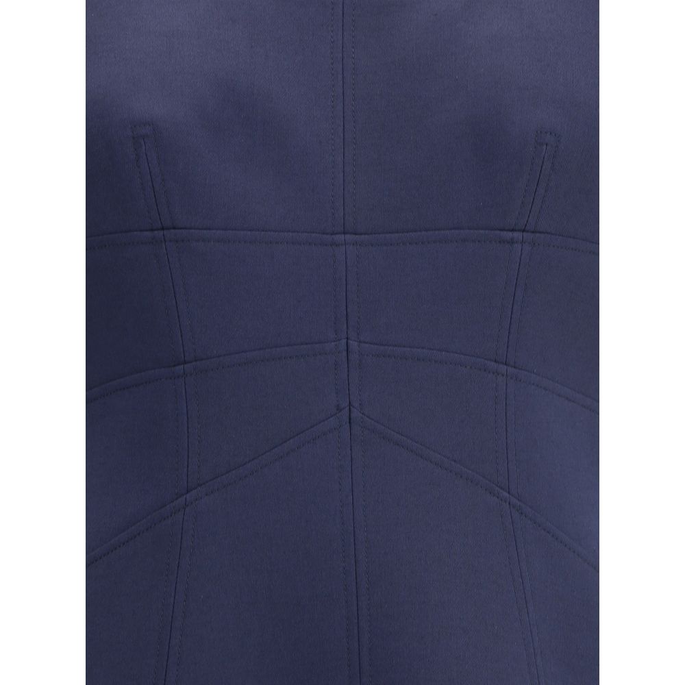 Vestido curto Alexander McQueen com mangas curtas franzidas