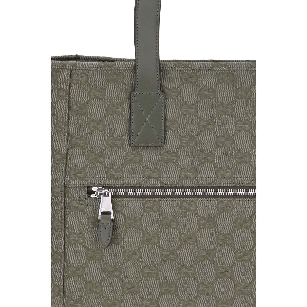 Bolsa tote média de lona Gucci GG