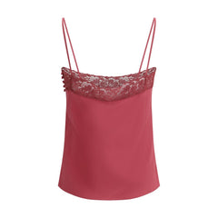 Chloé Top em crepe de chine e renda