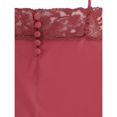Chloé Top em crepe de chine e renda