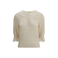 Suéter Chloé com gola de renda