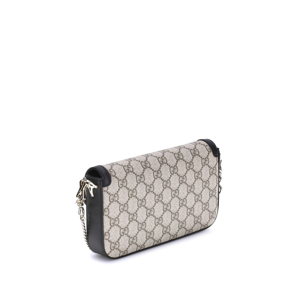 Bolsa de ombro pequena e macia Gucci Horsebit 1955