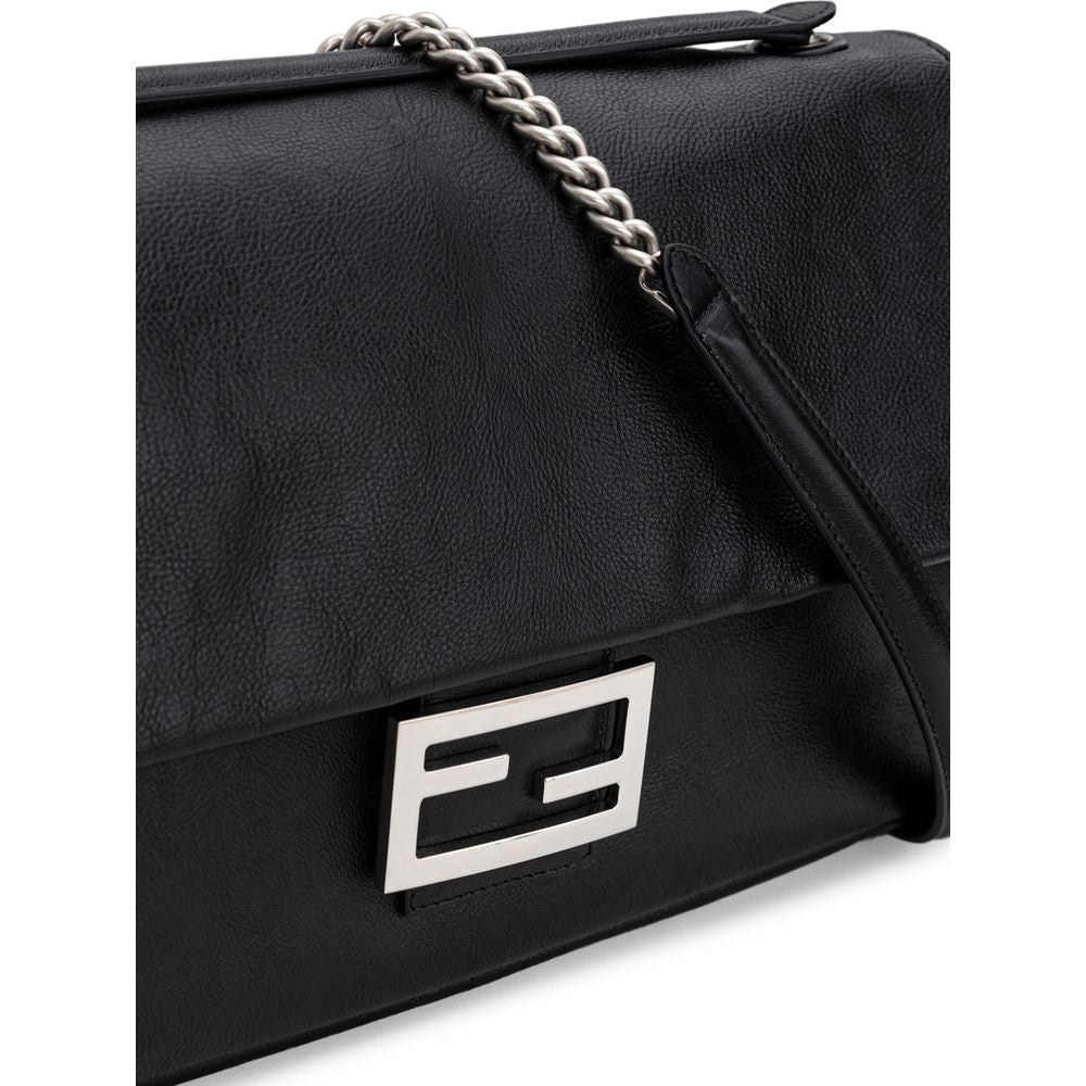 Bolsa de ombro Fendi de couro preta