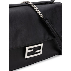 Bolsa de ombro Fendi de couro preta