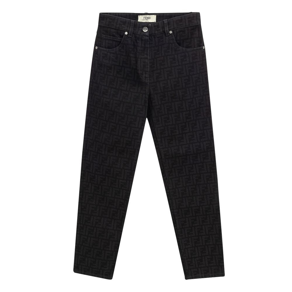 Calça jeans Fendi preta de algodão