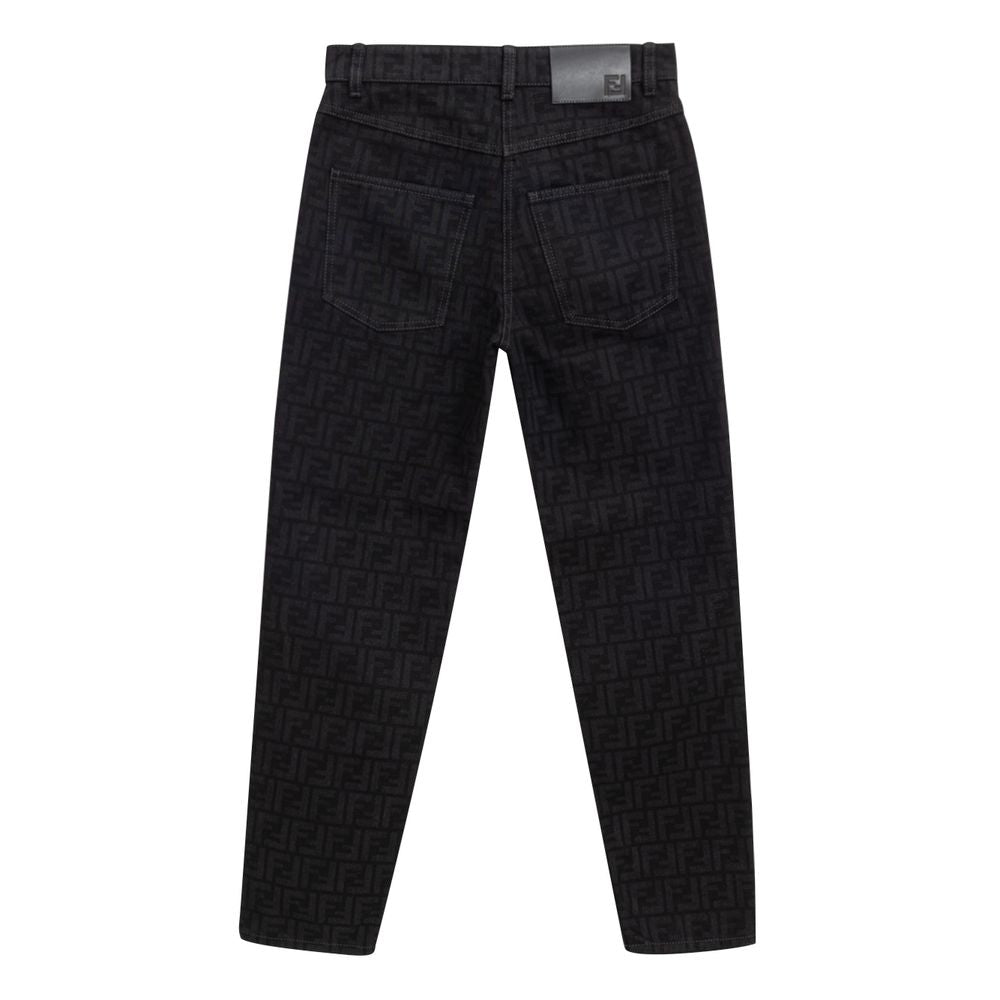 Calça jeans Fendi preta de algodão