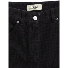 Calça jeans Fendi preta de algodão