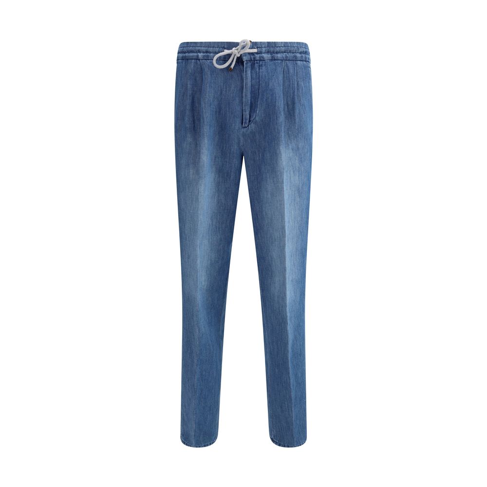 Jeans Brunello Cucinelli com cós com cordão