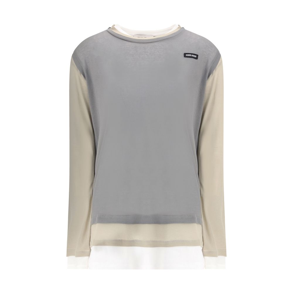 Camiseta manga longa Miu Miu
