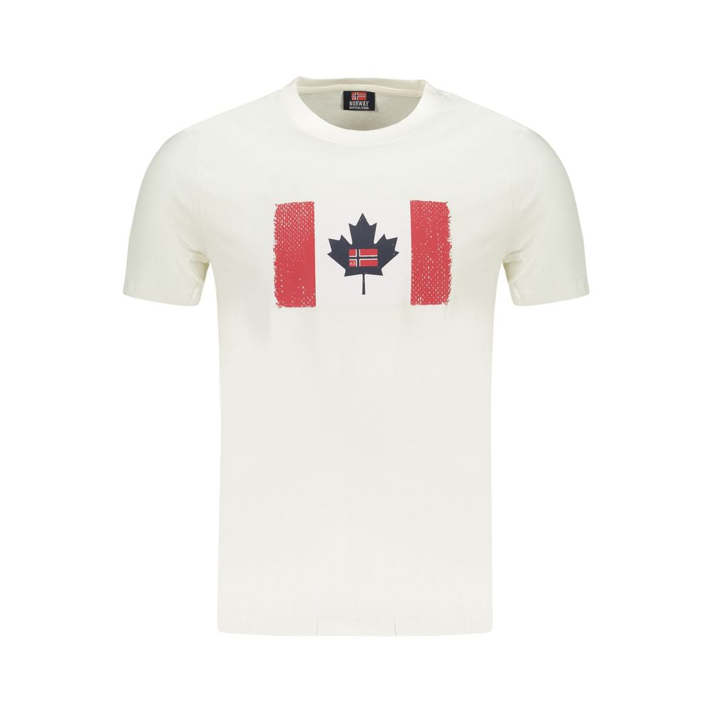 Camiseta branca de algodão da Noruega 1963