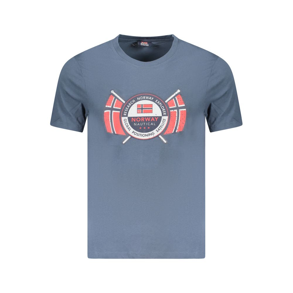 Camiseta de algodão azul Noruega 1963