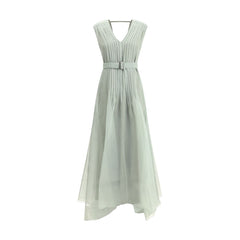 Vestido longo de seda Brunello Cucinelli
