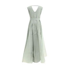 Vestido longo de seda Brunello Cucinelli