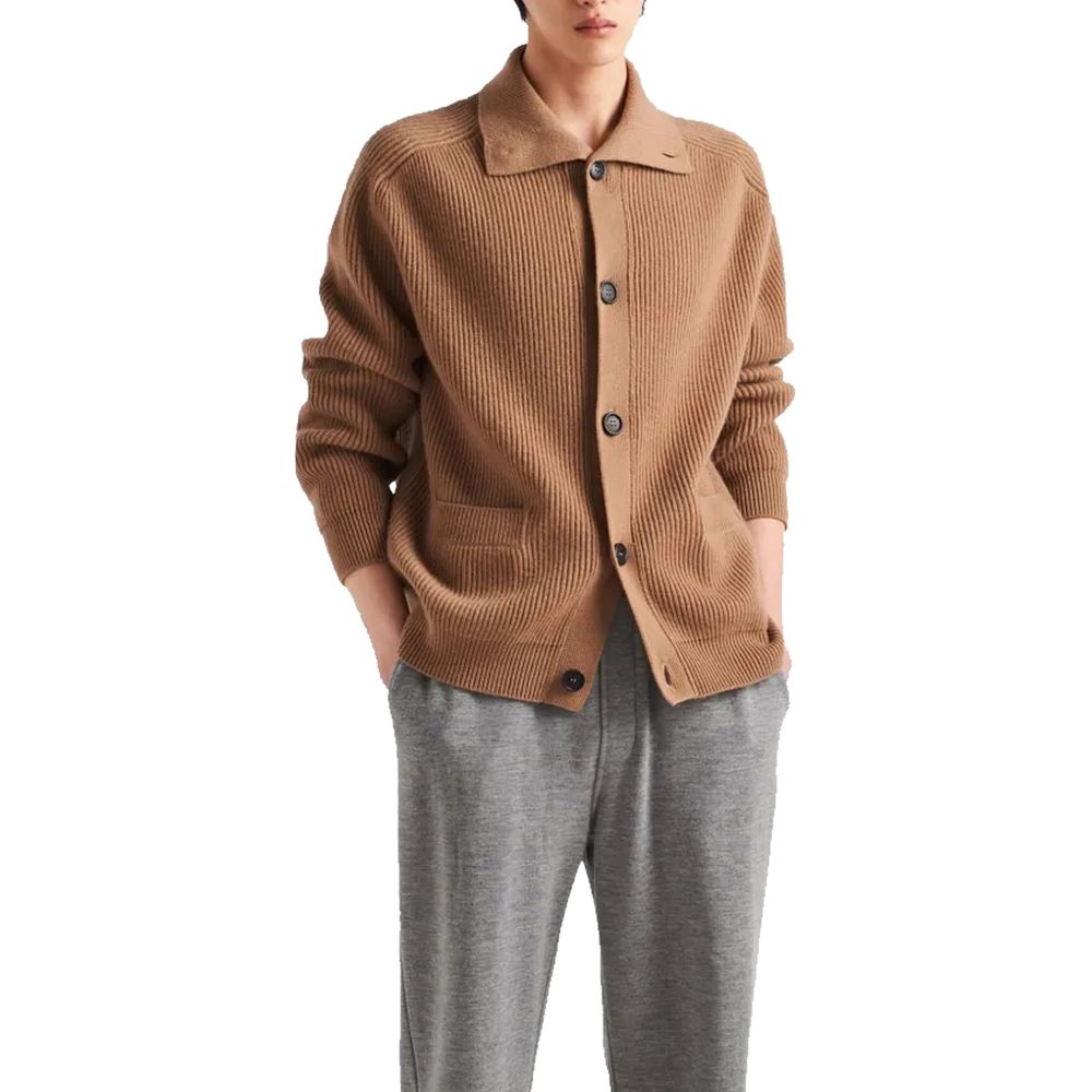 Cardigan de cashmere com nervuras Prada