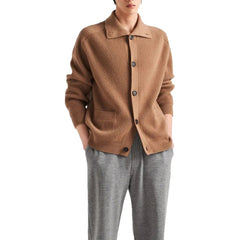 Cardigan de cashmere com nervuras Prada