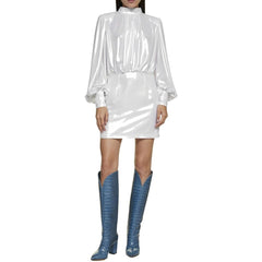Vestido curto laminado Abelia BLANCA VITA