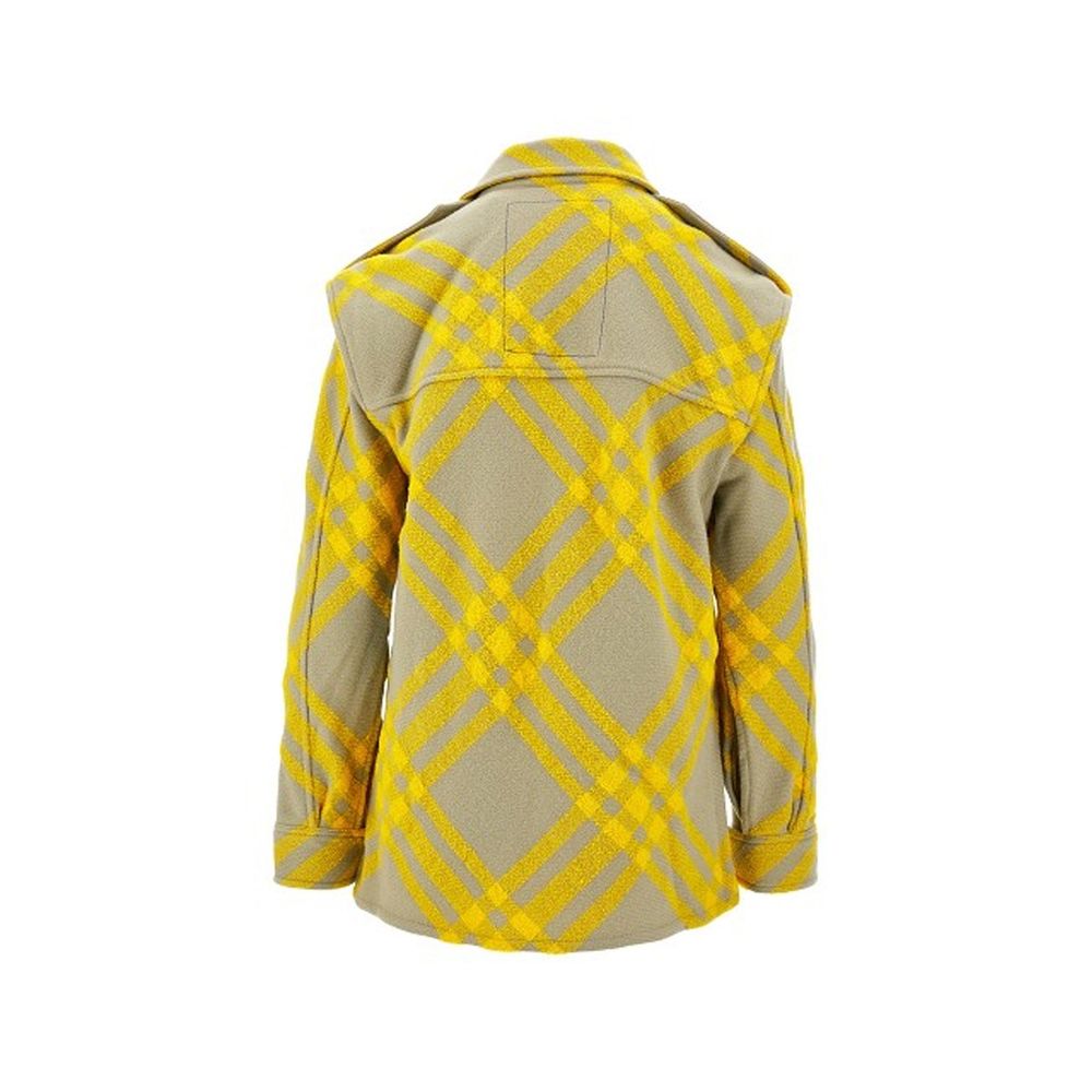 Jaqueta xadrez de lã Burberry