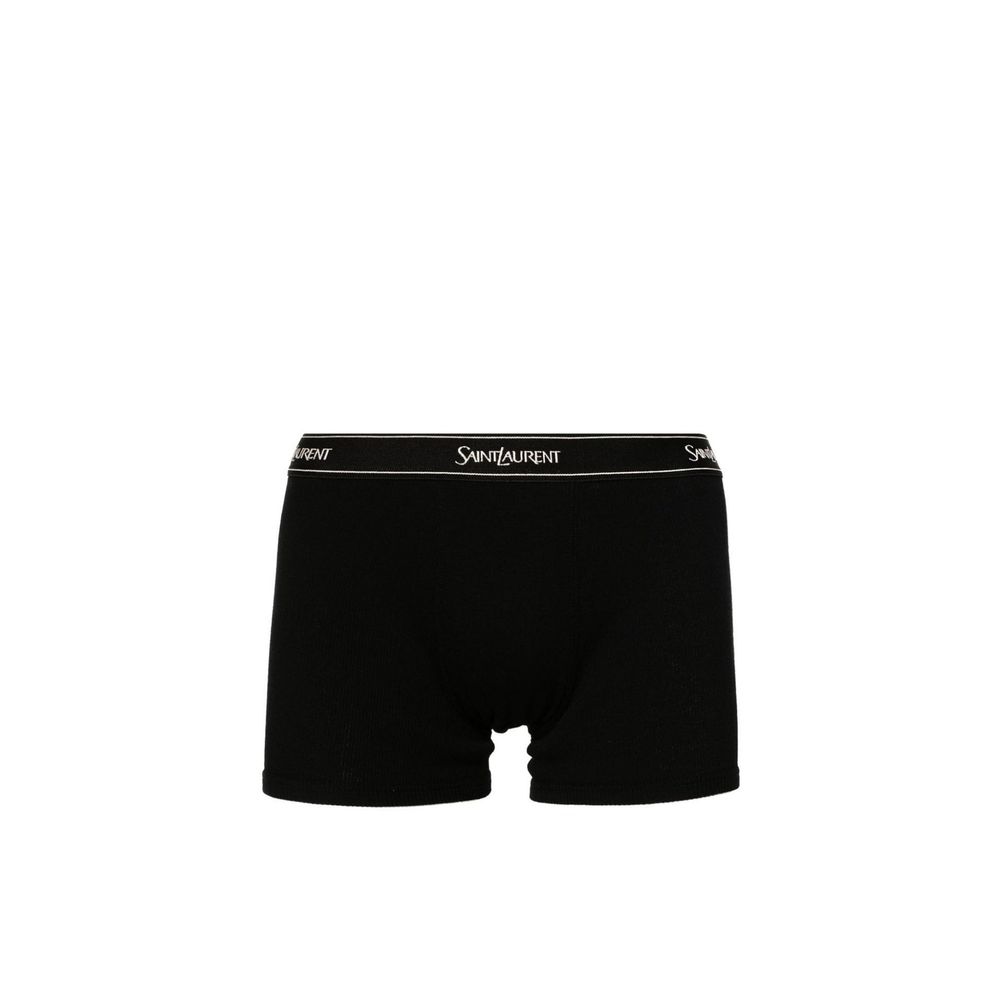 Boxer de malha de algodão com logotipo Saint Laurent
