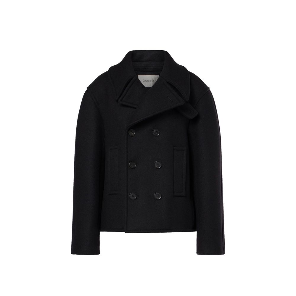 Sobretudo grande de lã virgem Saint Laurent