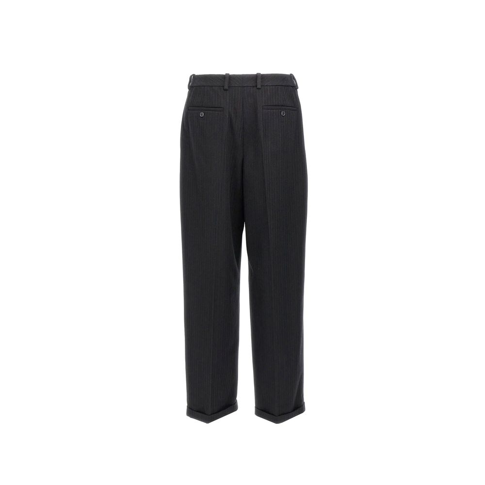 Calça listrada Saint Laurent de flanela de lã e cashmere dos anos 90