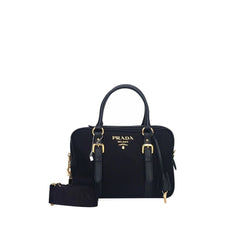 Bolsa de mão com logo Prada em nylon