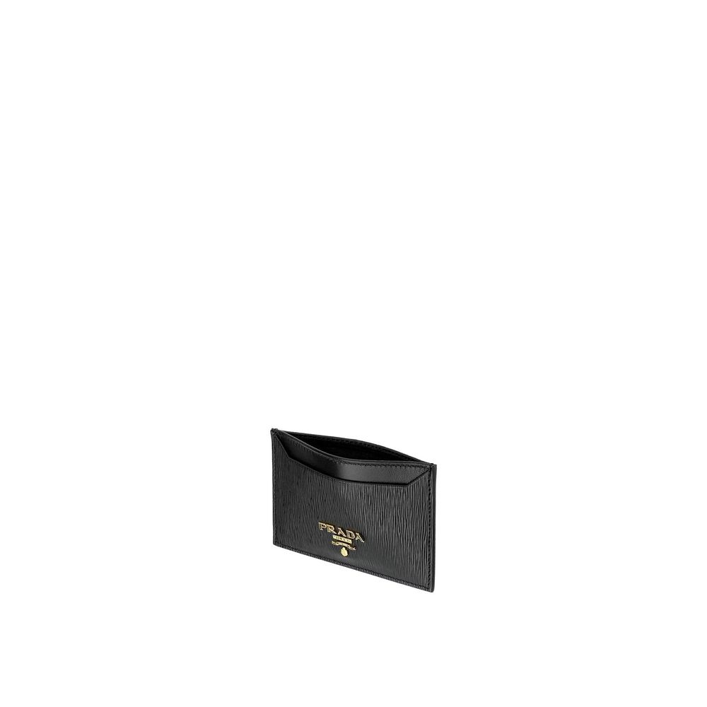 Carteira Prada com logotipo em couro