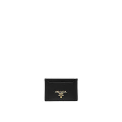 Porta-cartões de couro com logotipo da Prada