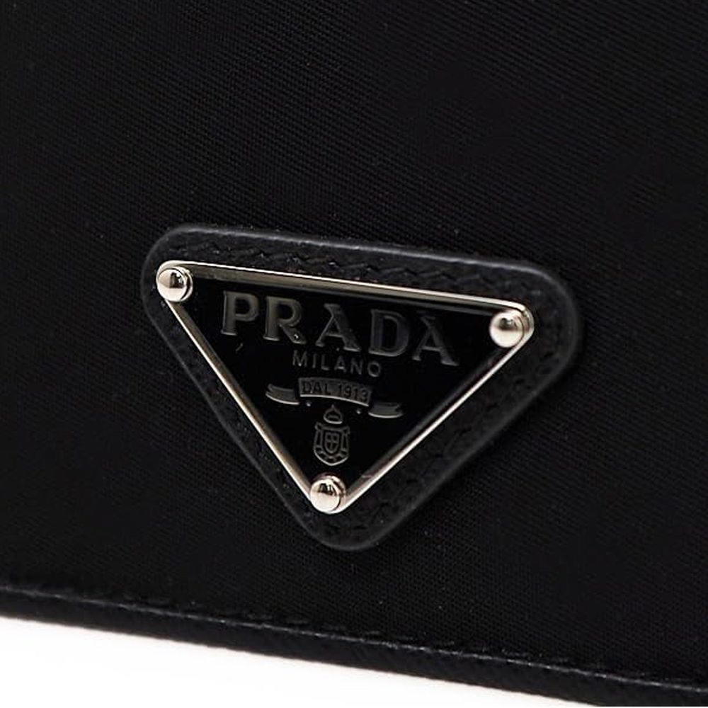 Porta-cartões Prada em nylon e couro