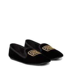 Sapatilhas de veludo com logotipo Miu Miu