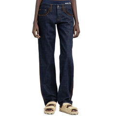 Calça jeans Miu Miu com acabamento em debrum