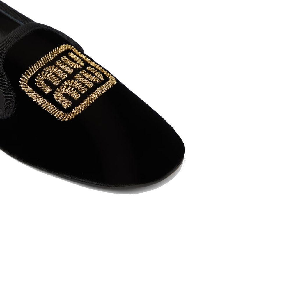Sapatilhas de veludo com logotipo Miu Miu